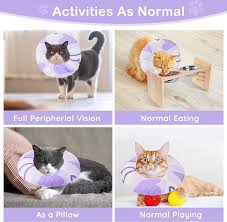 Cat Cone Soft Cat Cone Collar Cute Cat Recovery Collar Adjustable  Protective Cat Donut Waterproof Cat Cone Alternative with Drawstring  Design, Easy to Clean : Amazon.sg: Pet Supplies