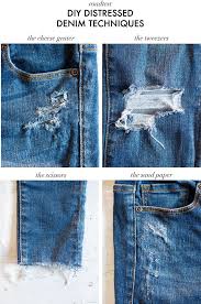 The only problem with already distressed jeans are the prefabricated. Diy Distressed Denim Techniques Road Tested Collective Gen Diy Distressed Jeans Diy Ripped Jeans Jeans Diy