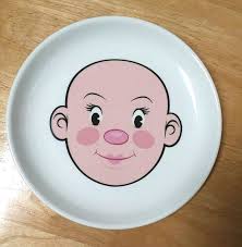 "Plays with His Food" Plate Fred & Friends Childs Plate Face 8.5"