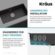 Black ceramic kitchen sinks kurama. Kraus Granite Black Onyx 31 Inch 1 Bowl Undermount Kitchen Sink Overstock 8844063