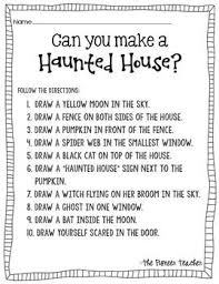 Haunted House Halloween Activity Follow The Directions Halloween Lesson Halloween Activities Halloween Classroom