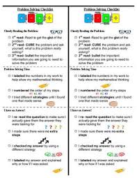 Multi Step Math Word Problem Checklist Before During After Solving Word Problems Math Word Problems Word Problems