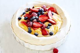 Lemon Custard Pavlova Recipe Light Dessert Recipes Summer Desserts Pavlova