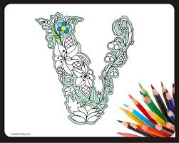 Fill in the missing letter v coloring page. Coloring Pages For Adults Letter V Coloring Pages For Kids