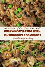 Buckwheat Kasha With Sauteed Mushrooms Onions And Peas Drizzled With Truffle Oil For A Touch Of Decadence In 2020 Buckwheat Recipes Kasha Recipe Stuffed Mushrooms