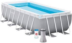 New intex prism metal frame round pool 10' x 30''/ no pump. Intex 16 Ft X 8 Ft X 42 In Prism Frame Rectangular Pool Set Amazon De Garden