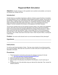 Peppered Moth Virtual Lab Worksheet