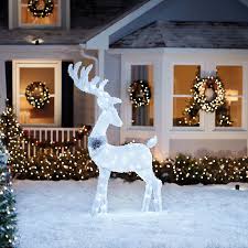 Holiday Living 5 33 In Buck Sculpture With White Led Lights Lowes Com Outdoor Christmas Decorations Outdoor Christmas White Led Lights