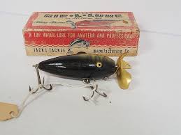 Black And Yellow Fishing Lures Jacks Yellow Black Rip L Lure In Correct Box Old Fishing Lures Fishing Bobber Vintage Fishing