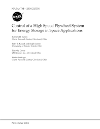 PDF) Control of a High Speed Flywheel System for Energy Storage in Space  Applications