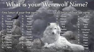 Werewolf Name Werewolf Name Wolf Name Werewolf