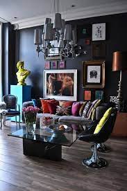 Awesome Pop Art And Art Deco London Apartment Digsdigs Chic Interior Design Dark Living Rooms House Interior