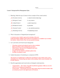 Accurate identification of agent species is. Name 1 Matching Match The Type Of Control With An Lesson 9 Integrated Pest Management Quiz