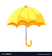 Cartoon Yellow Umbrella Flat Style Icon Isolated Vector Image Cuteumbrellas Cartoon Yellow Umbrella Flat Style Icon Isolat Yellow Umbrella Umbrella Style Icon