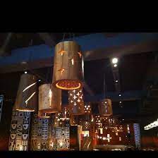 Cool Lighting Made Out Of Logs Restaurant In Nyc Cool Lighting Tiki Lounge Edison Light Bulbs