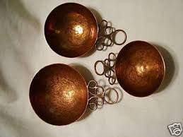 CLASSIC Rex Morton Hammered Copper Measuring Cups NICE!