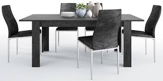 Protect the table from moisture and scratches. Zingaro Extending Dining Table And 4 Milan Black Chairs Slate Grey Cfs Furniture Uk