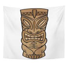 It was influenced by tlingit and haida, and includes from top to bottom: Idol Brown Totem Tiki Hawaiian Pole Statue Polynesian Carving Tropical 1950s Wall Tapestry 80x60inch 150x200cm Buy At A Low Prices On Joom E Commerce Platform
