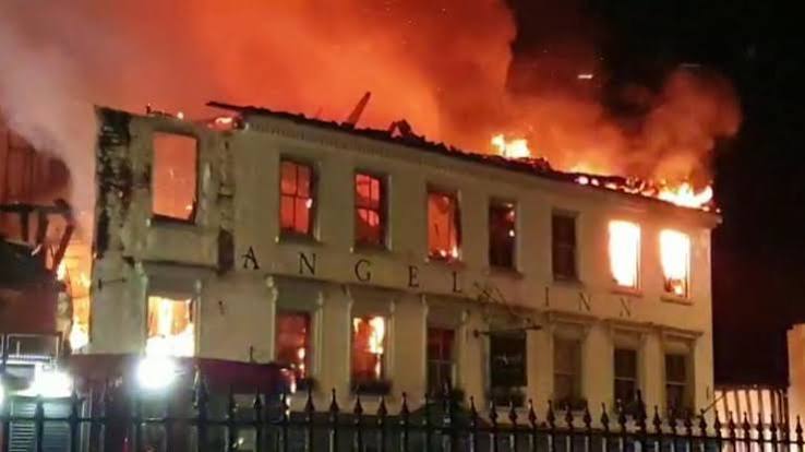 A hotel in Midhurst, Sussex, 'housing Ukrainian refugees' has been destroyed by a fire.