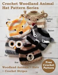Crochet Woodland Animal Hat Pattern Series Crochet Animal Hats Crochet Woodland Crochet Hats