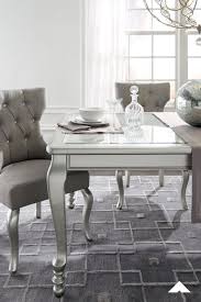 Coralayne Silver White Dining Upholstered Chair This Dining Room Side Chair Allures With The Glitz And Side Chairs Dining Room Chairs Side Chair Dining Room