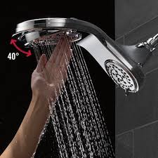 Delta Hydrorain Two In One 5 Spray 7 9 In Double Wall Mount Fixed Shower Head In Venetian Bronze 58580 Rb Pk Shower Heads Rain Shower Head Fixed Shower Head