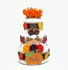 Amazon Com Fall Baby Shower Diaper Cake Autumn Leaves Orange Fall Diaper Cake Baby Pumpkin Shower Centerpiece Gender Neutral Baby Diaper Cake Handmade Products