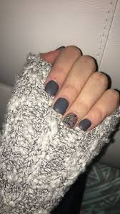 Acrylic dipping powder nails gel system 14gx8pcs starter kit set black & grey. Dark Grey Matte Ring Finger Sparkle Acrylic Nails Short Short Acrylic Nails Sparkle Acrylic Nails Fake Nails