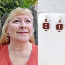 Bead Football Earrings
