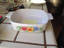 I have used corningware for decades now and this is the first time i have ever seen such shoddy quality. Corningware C 1996 1998 Summer Blush Square Casserole Dish With Pansies 15 500 Ppm Lead 90 Ppm Is Unsafe For Kids
