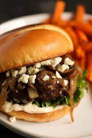 Copycat Red Robin Black And Bleu Burger Recipe Burger Delicious Burgers Bleu Cheese Burger