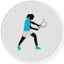 Tennis Player Cross Stitch Pattern Cross Stitch Cross Stitch Patterns Stitch