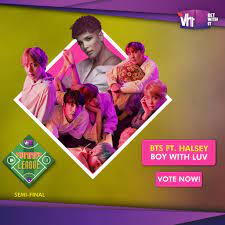 One track to rule them all! Vh1 India On Twitter Btsarmy Boywithluv Reaches The Semi Finals Of Vh1summerleague Coz Of Y All Rt Like This Post To Make Boy With Luv By Bts Bighit Halsey The Winner Of Semi Final