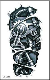 Temporary Tattoos 3d Black Robot Mechanical Arm Fake Transfer Tattoo Stickers Hot Stylish Cool Me In 2020 Biomechanical Tattoo Biomechanical Tattoo Design Robot Tattoo