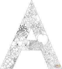 Letter A With Plants Coloring Page Free Printable Coloring Pages Designs Coloring Books Coloring Letters Letter A Coloring Pages
