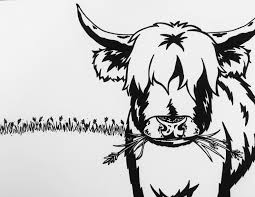 Highland Cow Coloring Page Sharpie Cow Coloring Pages Highland Cow Tattoo Cow Art