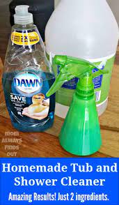 Diy Shower And Tub Cleaner Amazing Results 2 Ingredients Tub Cleaner Homemade Shower Cleaner Shower Cleaner