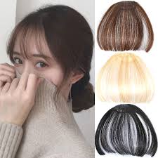 Curly bob with wispy bangs. Aiyee High Temperature Fiber Synthetic Hair Neat Front False Fringe Thin Blunt Clip In Bangs Piece Clip On Bangs Blunt Hair Buy At The Price Of 2 10 In Aliexpress Com Imall Com