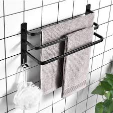 Twinkle Porte Serviettes Salle De Bains Noir Barres Porte Serviettes Mural Adhesif Pour Douche Et Cuisi Porte Serviette Mural Porte Serviette Rangement Outils