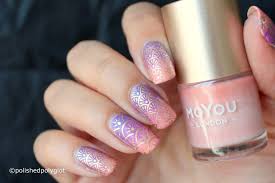 Nail Art Peach And Lilac Stamped Gradient Manicure 26 Great Nail Art Ideas Polished Polyglot
