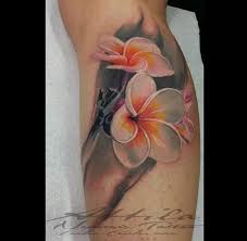Frangipani Plumeria Flower Tattoo On Calf Plumeria Flower Tattoos Plumeria Tattoo Frangipani Tattoo