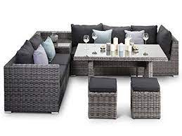 Grey Rattan Garden Furniture Corner Sofa With Dining Table 1595 Grey Rattan Garden Furniture Rattan Corner Sofa Grey Rattan Corner Sofa