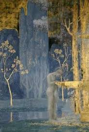 Constant Montald 1862 1944 Belgian Symbolist Painter La Fontaine De L Inspiration 1907 Oil On Canvas 393 X 490 Cm Art Visionary Art Art Movement