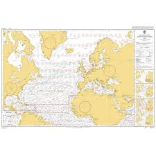 Admiralty Chart 5124 7 Routeing Chart North Atlantic Ocean July