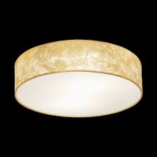 Gold frame, champagne textured glass shade light fixture. Viserbella Ceiling Light By Eglo