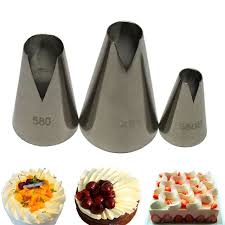 3 Pcs Diy Cream Nozzle Pastry Stainless Steel Icing Piping Nozzles Tips Set Cakes Decorating Baking Tools Pastry Dec Diy Cake Decorating Diy Cream Piping Icing