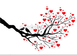 Love Bird On Branch Silhouette Birds On A Branch Love Birds In A Heart Tree Wine And Canvas Tree Canvas Heart Tree