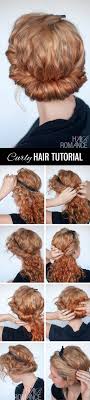 How to create a ribbon design with your actual hair. Curly Hairstyle Tutorial Rolled Headband Updo Hair Romance