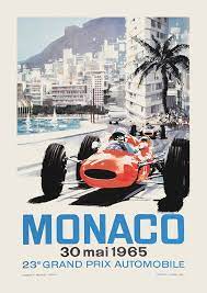 1965 Monaco Grand Prix Monaco Grand Prix Art Monaco Grand Prix Posters Monaco Grand Prix