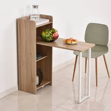 The best drop leaf table is the east west furniture dublin table. Homcom 2 In 1 Storage Cabinet Dining Table 4 Tier Shelf W Drop Leaf Tabletop Anti Toppling Design Home Storage Aosom Canada